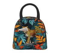 CADREWY Sac à déjeuner isotherme réutilisable et pratique avec imprimé léopard sauvage pour homme et femme