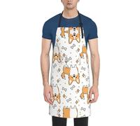 CADREWY Tablier de cuisine réglable avec poches, imprimé chien, 71,1 x 83,8 cm, tablier de chef polyvalent, unisexe, noir, taille unique