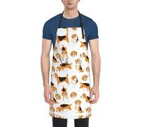 CADREWY Tablier de cuisine réglable avec poches, imprimé chien beagle, 71,1 x 83,8 cm, tablier de chef polyvalent, unisexe, noir, taille unique