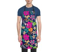 CADREWY Tablier de cuisine réglable avec poches, imprimé floral, 71,1 x 83,8 cm, tablier de chef polyvalent, unisexe, noir, taille unique