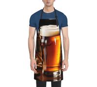 CADREWY Tablier de cuisine réglable imprimé bière 71,1 x 83,8 cm avec poches, tablier de chef polyvalent, unisexe, noir, taille unique