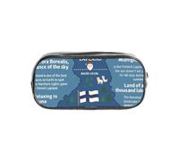 CADREWY Trousse transparente avec carte de la Finlande avec divers motifs imprimés de prouesses pour fournitures de bureau de voyage