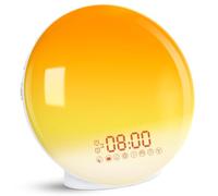 Réveil Lumière, Réveil lumière du jour Cadrim Radio-réveil Lever de soleil Coucher de soleil avec double alarme, 7 sons naturels & radio FM & fonction snooze pour adultes & enfants