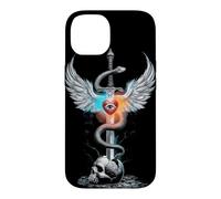 Caducée Épée Serpent Coeur Ailes Crâne 1 Sagesse Esotérique Coque pour iPhone 14