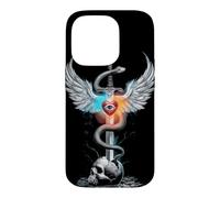 Caducée Épée Serpent Coeur Ailes Crâne 1 Sagesse Esotérique Coque pour iPhone 14 Pro