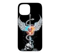 Caducée Épée Serpent Coeur Ailes Crâne 1 Sagesse Esotérique Coque pour iPhone 15