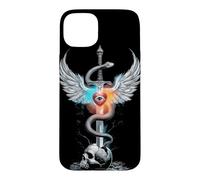 Caducée Épée Serpent Coeur Ailes Crâne 1 Sagesse Esotérique Coque pour iPhone 15 Plus