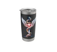 Caducée Épée Serpent Coeur Ailes Crâne 2 Gobelet isotherme en acier inoxydable double paroi