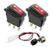 CADUFUELLY Interrupteur marche/arrêt et port de charge à 3 broches de rechange pour scooter électrique Razor MX350 MX400 RX200 Dirt Rocket RSF650 E300 E200 E100 Pocket Mod Bellezza Quad ATV, remplace