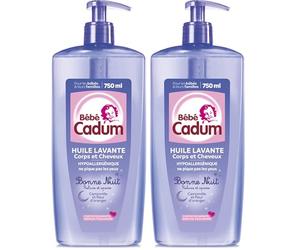 Cadum Apaisant,Douceur,Hypoallergénique,Nettoyage,Nourrissant Bébé Huile Lavante Corps et Cheveux (lot de 2)