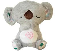 Caduola Baby Sound Machine Soothe Snuggle Otter, Anxiety Relief Koala Breathing, Ultra Soft Plush, Portable Plush Baby Toy with Sensory Details Music Lights & Rhythmic Breathing Motion