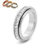 Caduola Bague rotative étincelante, soulage l'anxiété, anneau rotatif symbolise les vœux et la chance, imperméable et résistant à la décoloration, 12, Alliage de titane, Aucune pierre précieuse