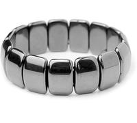 Caduola Hemys Bracelet en hématite, bracelets extensibles en perles d'hématite, véritable pierre d'hématite guerrière - Récupérez votre bord et votre confiance, cadeau pour papa, mari et petit ami
