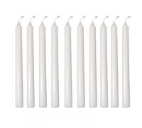 Cadzyre - set de 10 blanc bougies,bougie blanche coniques | chandelle 22 cm de haut et 2 cm de large - pour les fêtes, baptême de bougies blanches, offrandes