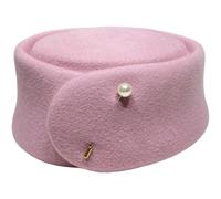Caeanhi Chapeau Bibi Vintage en Laine, Style Béret Français, avec Élégante Broche en Perle, Derby Ou Autre Chapeau De Cérémonie pour Mariage Ou Goûter.
