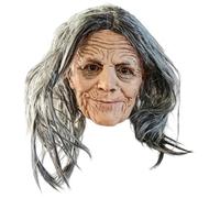 Caeanhi Masque Intégral De Grand-mère Aux Longs, Masque De Vieille Dame Effrayante, Accessoire De Costume pour Halloween Maison Hantée