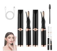 Caedralash Eyelash Curler, Portable Heated Eyelash Curler, Natural Curling, Smart Temperature Control (black*2pcs)
