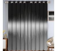 CAEITLRSO Lot de 2 Rideaux occultants à Isolation Thermique avec œillets - Dégradé Vertical, Abstrait Onde SonoreRideaux occultants à Isolation Thermique pour Chambre, 135 x 160 cm