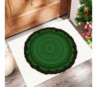 CAEITLRSO paillasson Assiette Ronde en Jade, Style Luxueux Vintage, TPR caoutchouté, Robuste, antidérapant, imperméable, pour Toutes Saisons, pour Patio, entrée, Porche, 45x75cm