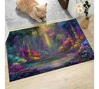 CAEITLRSO Paillasson de intérieur Illustrations Surréalistes, 80x120cm, Forêt Jardin Magique Tapis, Doux, Absorbant et antidérapant, pour la Salle de Bain, Les buanderies, Chambres