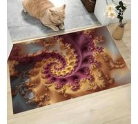 CAEITLRSO Paillasson d'intérieur Lavable à Poils Courts, Résumé Océan, 50x80cm, Pliable Antidérapant, Algues Spirales, pour Porte d'entrée, Cuisine, Patio, Couloir, Chambre,Violet Or
