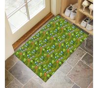 CAEITLRSO paillasson Style Ferme De Campagne - Tapis Robuste Train De Dessin Animé 60x90cm - Anti-dérapant Intérieur-Extérieur, Gazon Vert