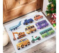CAEITLRSO Paillassons Intérieur Dessins Animés Jouets, Paillassons Souples Lavables en Machine Enfants Avions Voitures, Paillasson Absorbant à Profil Bas pour Porte Arrière Avant 60x90cm