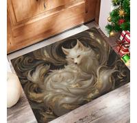 CAEITLRSO Paillassons Intérieur Luxe Animal, Paillassons Souples Lavables en Machine Renard Doré À Neuf Queues, Paillasson Absorbant à Profil Bas pour Porte Arrière Avant 80x120cm