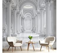 CAEITLRSO Papier Peint Architecture Classique Européenne Panoramique 3D Rome Palais Papier Peint Soie Murale Salon Chambre à Coucher Maison Décoration Intérieure, 450x315cm, Gris Clair