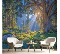 CAEITLRSO Papier Peint Panoramique 200x140cm (L×H) Merveilles Naturelles, 3D Poster Geant Mural, Forêt Lumière Et Ombre pour Salon Chambre Restaurant Décoration Murale