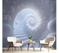 CAEITLRSO Papier Peint Science Fiction 3D Abstrait Panoramique 3D Bulle Spiral Étape Papier Peint Soie Murale Salon Chambre à Coucher Maison Décoration Intérieure, 350x256cm, Blanc Comme Neige