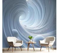 CAEITLRSO Papier Peint soie Roman Abstrait Science Fiction 450x315cm Papier Peint Panoramique Grandes poster Mural Photo pour Salon, Chambre, Décor Fond TV, Spirale Tunnel, Blanc Nacré