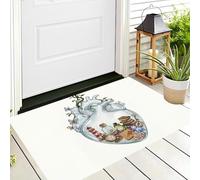 CAEITLRSO Rétro Artistique Tapis de Porte Décoratifs, Paillasson Le Verre Cœur Antidérapant Tapis de Sol pour Extérieur et Intérieur Entrer Terrasse Chambres de Stationnement 40x60cm