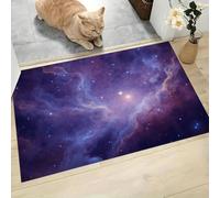 CAEITLRSO Rêve Ciel Tapis Entree Interieur Antidérapant Lavable en Machine, Gradient Nébuleuse, 40x60cm Paillasson Chambre Interieur Bureau Cuisine Poil Ras, Violet
