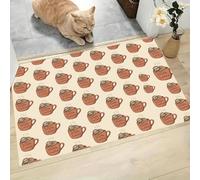 CAEITLRSO Tapis De Animaux De Compagnie Mignons Dessins Animés Paillasson, Antidérapant Mug Paresseux Paillasson, Facile à Nettoyer, D'Entrée Résistant Tapis De Bain pour Chambre Cuisine 50x80cm