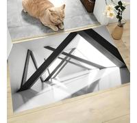 CAEITLRSO Tapis De Moderne Minimaliste Paillasson, Antidérapant Géométrie Architecture Paillasson, Facile à Nettoyer, D'Entrée Résistant Tapis De Bain pour Chambre Cuisine 40x60cm