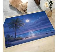 CAEITLRSO Tapis de Porte Rêve Ciel Paillasson Bord De Mer Plage 60x90cm Absorbe l'eau et Ramasse La Saleté Facile à Nettoyer Tapis pour Couloir, Entrée, Cuisine, Bleu
