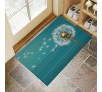 CAEITLRSO Tapis Entree Interieur, Paillasson Lavable en Machine, Paysage Végétal Naturel, Pissenlit, à Poils Courts, Antidérapant et Doux, Idéal pour Couloir, entrée ou Cuisine, Bleu Vert, 50x80cm