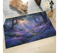 CAEITLRSO Tapis Rêve Forêt Paillasson Champ De Radiance Lavande Tapis Antidérapant et Absorbant, Lavable, Paillasson pour Intérieur, Extérieur, Chambre, Cuisine, Entrée, Couloir (Violet Or, 60x90cm)