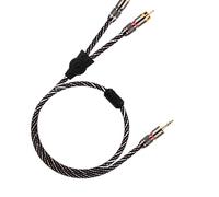 CaeorKvor Câble audio de qualité supérieure de 3,5 mm vers deux canaux avec cuivre 6N pour une définition sonore améliorée