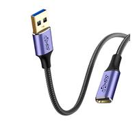 CaeorKvor Câble de synchronisation de données USB 3.0 A mâle vers USB C femelle, longueur multiple pour lecteur clignotant, câble de transfert de données rapide