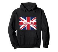 Caerphilly - Ville du Pays de Galles avec Drapeau du Royaume-Uni Sweat à Capuche