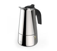 Xavax | Cafetière italienne en acier inoxydable (machine à café expresso, 4 tasses 200 ml, convient à tous les types de cuisines) Couleur argent.