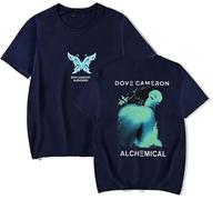 CAFDUE Dove Cameron Graphique Imprimé T-Shirt, Unisex Cou Équipage Manches Courtes Hip Hop Harajuku Casual Tees Tops pour Hommes Femmes(5,L)