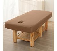 Café,60x180cm/1.9x5.9ft,Draps De Table De Massage De Couleur Unie Avec Trou,Beauté Élastique Massage Lit Housse Lavable Massage Drap-Housse Housse De Couvre-Lit Réutilisable