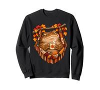 Café à Boire avec Feuilles d'érable Motif Crapaud d'automne Sweatshirt