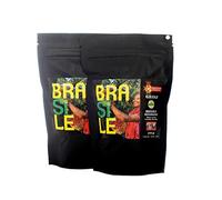 Café à grains d'origine Brésil région Minas Gerais, café 100 % arabique, torréfaction tonache de frère, certifié Carbon Neutral, mélange bar, pack de 4 x 250 g