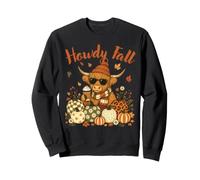 Café à la Citrouille Howdy Fall Highland Cow, Motif automnal Sweatshirt
