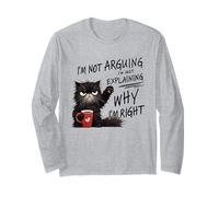 Café Amusant en colère de Chat, Je ne suis Pas arguant, Je suis Juste expliquant Manche Longue