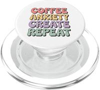 Café Anxiety Create Repeat Groovy Années 70 Vintage Creative PopSockets PopGrip pour MagSafe